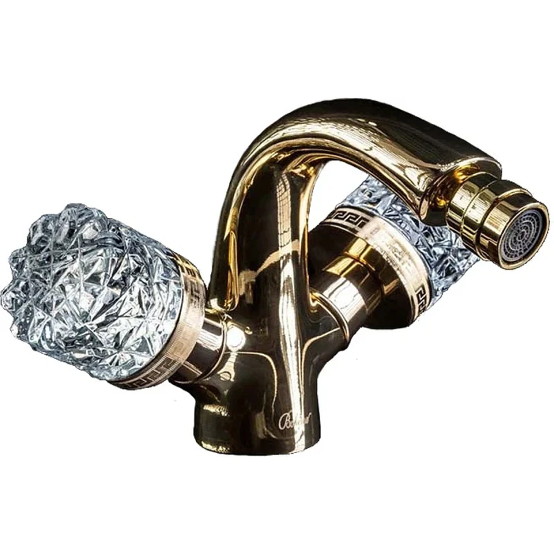 Смеситель для биде Boheme Crystal 296-CRST Золото латунь