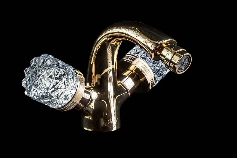 Смеситель для биде Boheme Crystal 296-CRST Золото латунь