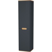 Шкаф пенал Vitra Sento 40 L 60856 подвесной с бельевое корзиной Антрацит матовый МДФ / ЛДСП