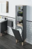 Шкаф пенал Vitra Sento 40 L 60856 подвесной с бельевое корзиной Антрацит матовый МДФ / ЛДСП