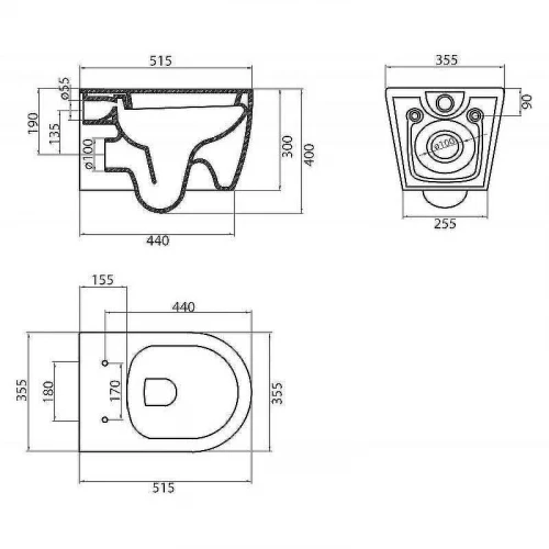 Унитаз BelBagno Marino BB105CHR/BB870SC подвесной с сиденьем Микролифт