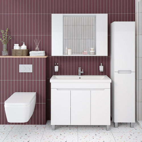 Зеркало со шкафом Aqua de Marco City 100 1100WCSYD цвет Белый