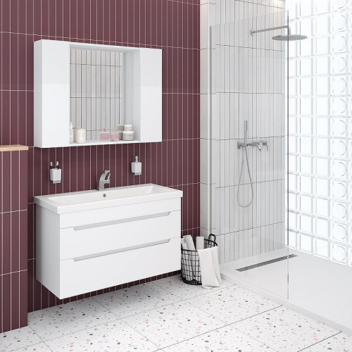 Зеркало со шкафом Aqua de Marco City 100 1100WCSYD цвет Белый