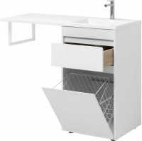 Тумба с раковиной Aquanet Токио 110 R 239299 Белая МДФ / ЛДСП