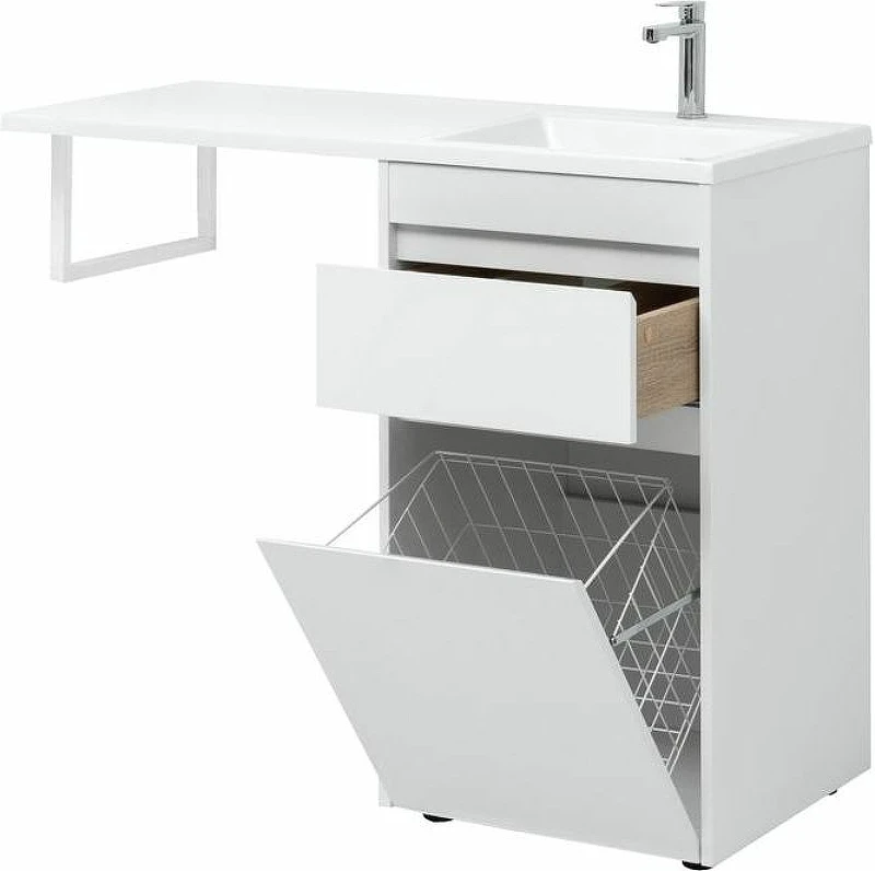 Тумба с раковиной Aquanet Токио 110 R 239299 Белая МДФ / ЛДСП