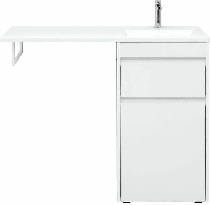 Тумба с раковиной Aquanet Токио 110 R 239299 Белая МДФ / ЛДСП