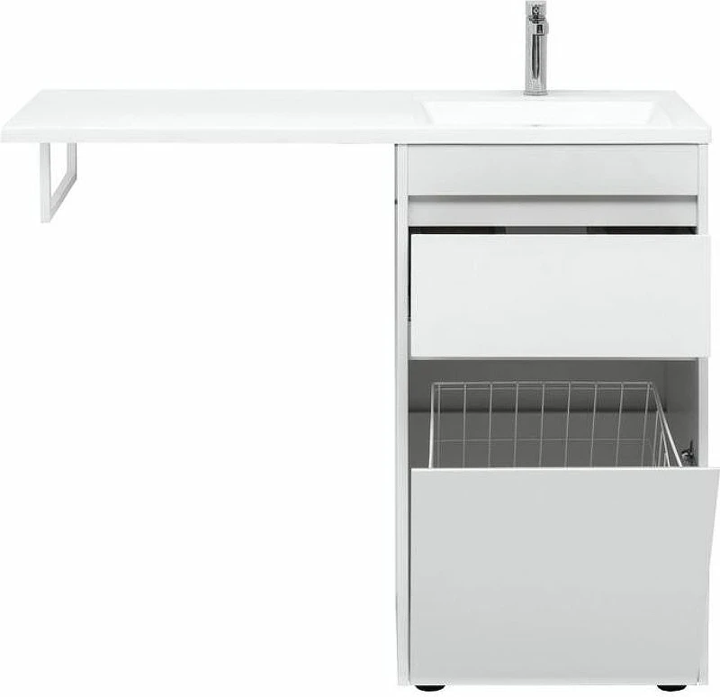 Тумба с раковиной Aquanet Токио 110 R 239299 Белая МДФ / ЛДСП