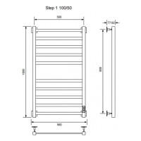 Электрический полотенцесушитель Ника Step-1 100/50 U Белый матовый нержавеющая сталь