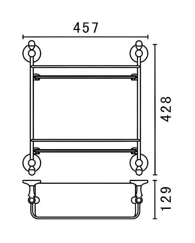 Стеклянная полка Art&Max Antic Crystal AM-E-2682BSJ-Br Бронза