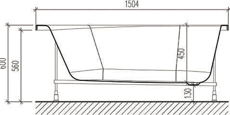 Акриловая ванна WellWant Oberon WW 150x75 WWVO1123W без гидромассажа
