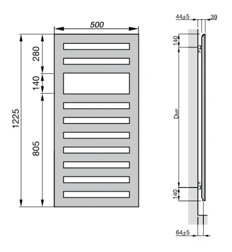 Водяной полотенцесушитель Zehnder Metropolitan Spa MET-120-050 Белый