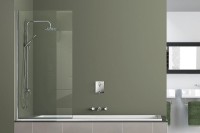Шторка на ванну Azario Merrit 80 AZ-NF6211-1 800 профиль Серебро стекло прозрачное