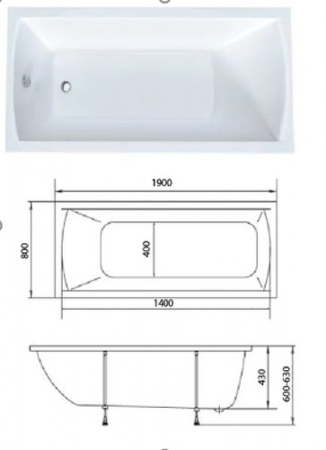Акриловая ванна Creto Modalia 190х80 9-19080 цвет Белый