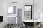 Комплект мебели для ванной ASB-Woodline Гранда 85 Grigio массив дерева