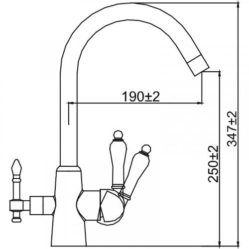 Смеситель для кухни Kaiser Vincent 31744 Хром латунь