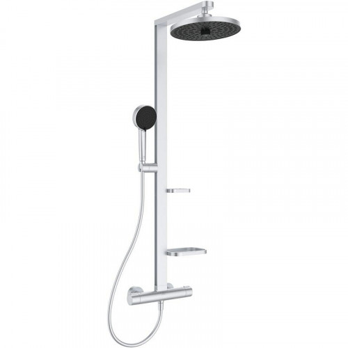 Душевая система Ideal Standard Alu+ BD583SI с термостатом Серебряная латунь на стену