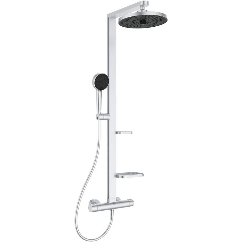 Душевая система Ideal Standard Alu+ BD583SI с термостатом Серебряная латунь на стену