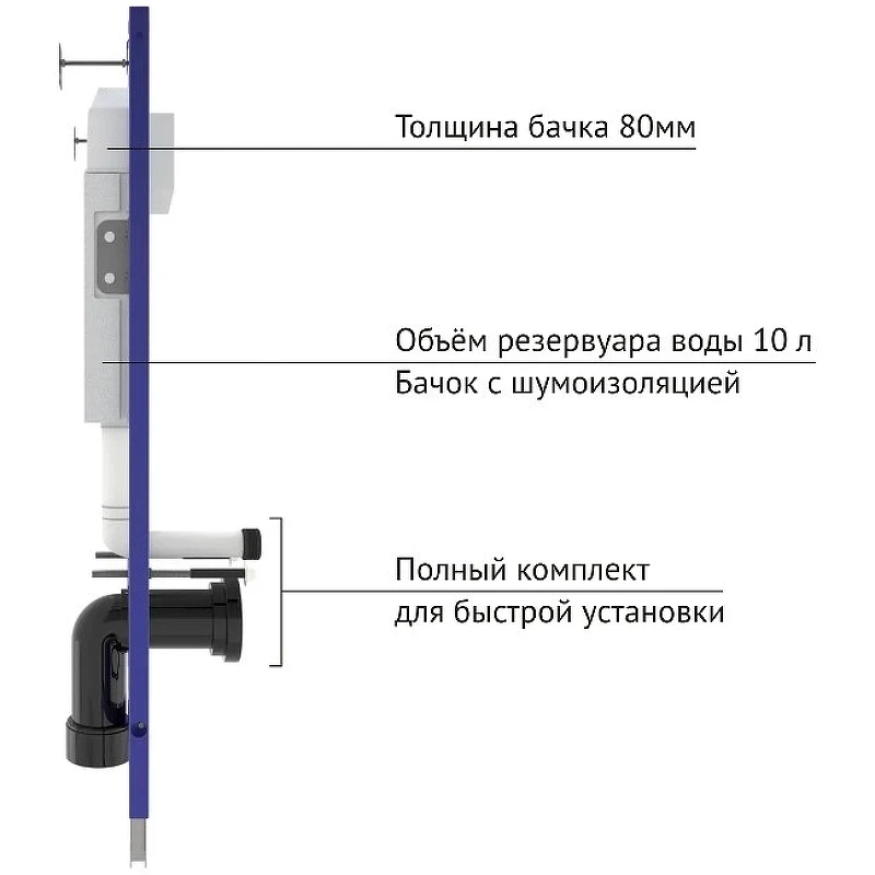Инсталляция Berges Novum F3 040253 для унитаза с клавишей смыва Хром глянец нержавеющая сталь