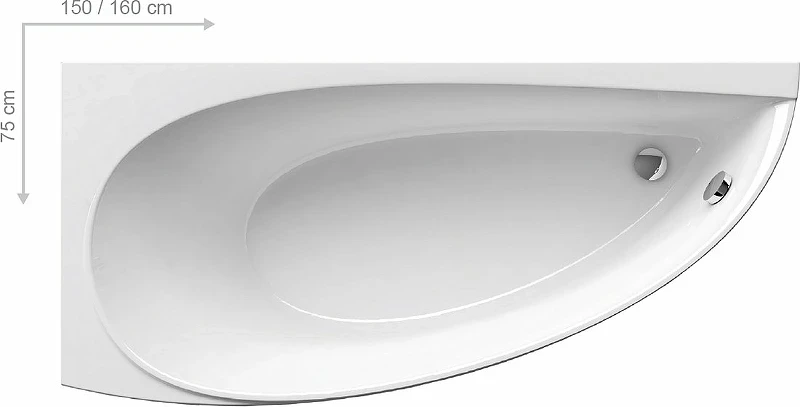 Акриловая ванна Ravak Avocado 150x75 L CT01000000 без гидромассажа
