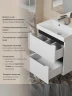 Тумба с раковиной Uperwood Tanos 100 29111020233 подвесная цвет Белый матовый Графит матовый