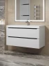 Тумба с раковиной Uperwood Tanos 100 29111020233 подвесная цвет Белый матовый Графит матовый