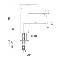 Смеситель для раковины Gattoni Kubik 2582/25NO Черный матовый латунь