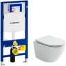 Комплект унитаза Ceramicanova Uno Rimless CN11001  с инсталляцией Geberit Duofix Sigma UP320 111.300.00.5 с сиденьем Микролифт фарфор подвесной