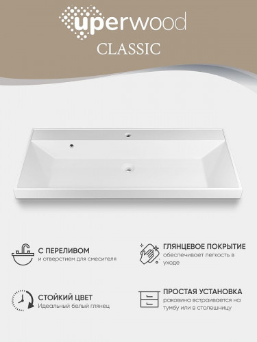 Раковина Uperwood Classic 100 291020339 цвет Белый глянцевый