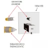 Смеситель для душа Remer Qubica Thermo QT09KBBO с термостатом Белый матовый латунь встраиваемый