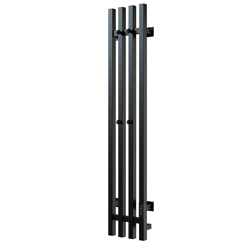 Электрический полотенцесушитель Mixline Moon 120х15 557163 с крючками цвет Черный матовый