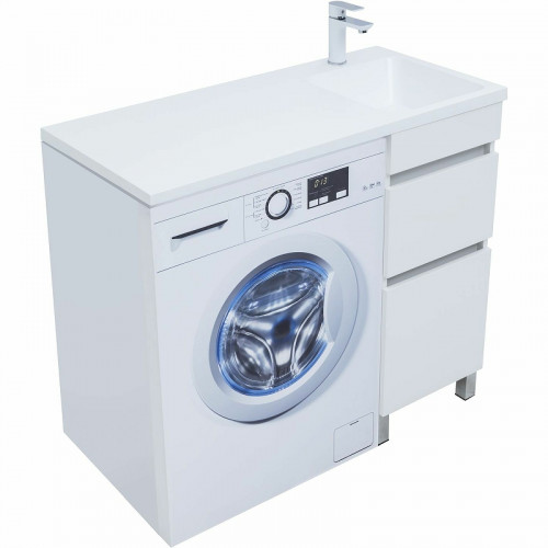 Тумба под раковину Aquanet Вега 100 329122 Белый глянец МДФ / ЛДСП