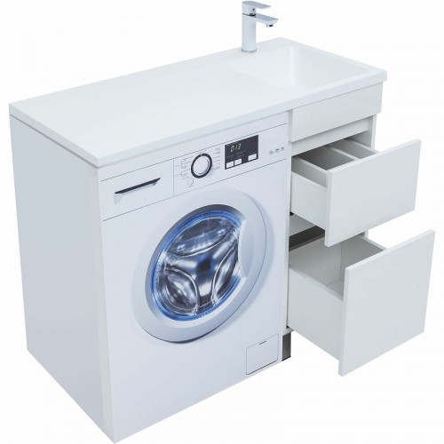 Тумба под раковину Aquanet Вега 100 329122 Белый глянец МДФ / ЛДСП