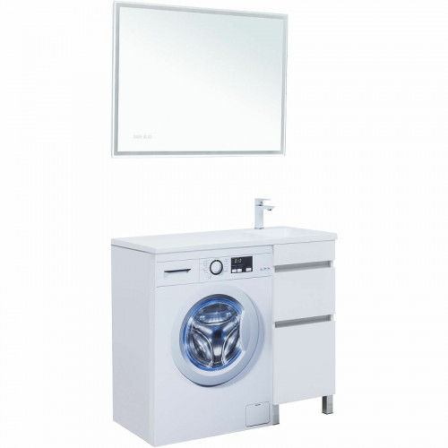 Тумба под раковину Aquanet Вега 100 329122 Белый глянец МДФ / ЛДСП