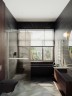 Душевая перегородка Maybah Glass MGD-710-5ш 1090x1950 в широком профиле Хром матовый стекло бронзовое матовое