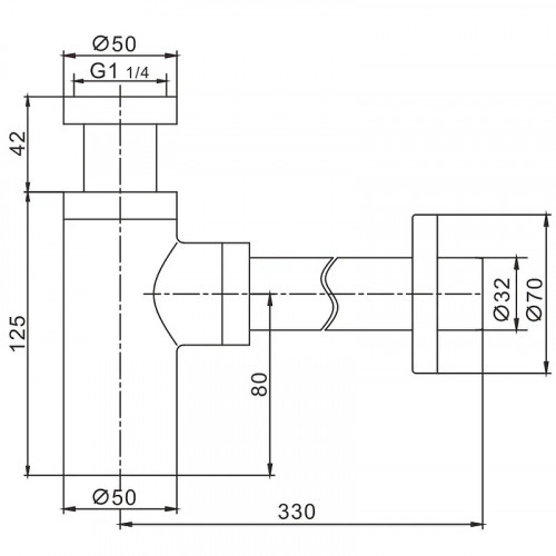 Сифон для раковины Haiba HB80-7 Черный матовый