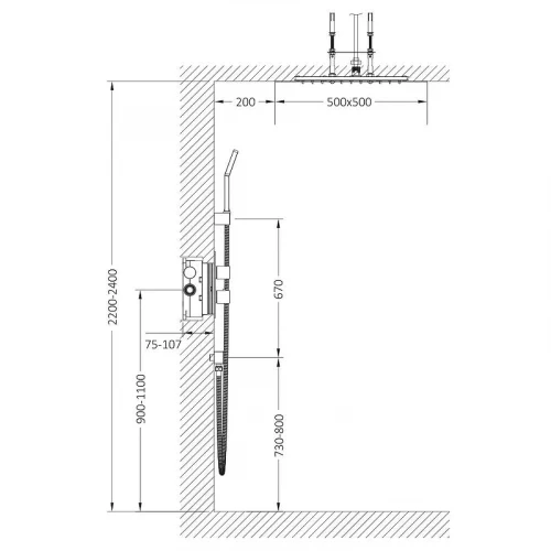 Душевая система Timo Petruma SX-5029/16SM с термостатом Белая матовая
