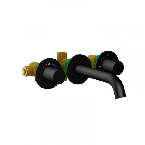Смеситель для раковины Timo Saona 2381/03SM с термостатом цвет Черный матовый