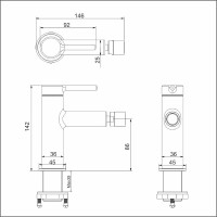 Смеситель для биде Excellent Pi Arex AREX.1203GL Золото латунь