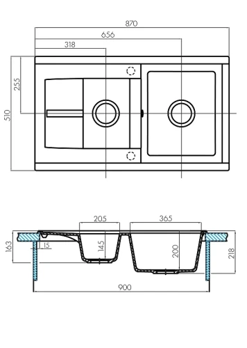Кухонная мойка Aquaton Делия 87 1A716232DE290 Шампань искусственный камень (литьевой мрамор) встраиваемый