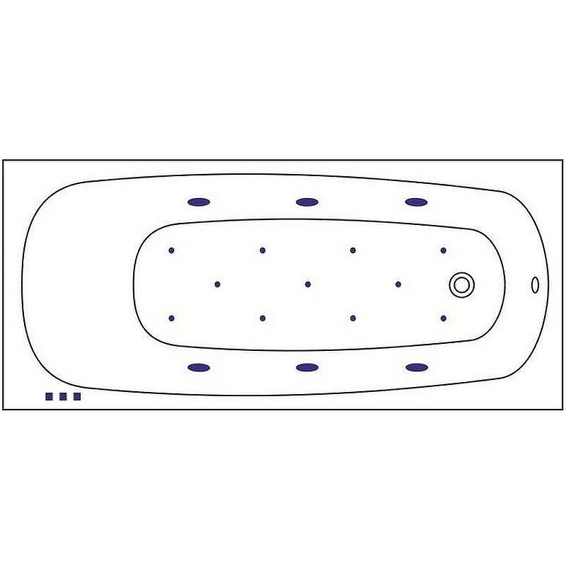 Акриловая ванна Whitecross Layla Slim 170x75 0122.170075.100.RELAX.BR с гидромассажем