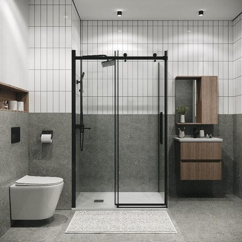 Душевой уголок Grossman Classic 100x100 120.K33.04.1010.21.00 профиль Черный матовый стекло прозрачное