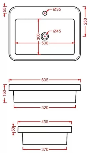 Раковина Artceram Fuori 60 TFL034 01 00 Белая фарфор полувстраиваемая