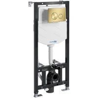 Инсталляция WasserKRAFT Aller 10TLT.010.ME.MG02 для унитаза с клавишей смыва Золото матовое нержавеющая сталь