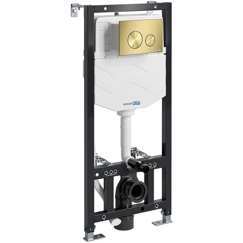 Инсталляция WasserKRAFT Aller 10TLT.010.ME.MG02 для унитаза с клавишей смыва Золото матовое нержавеющая сталь