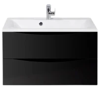 Тумба под раковину BelBagno Marino 80 MARINO-800-2C-SO-NL-P подвесная Nero Lucido МДФ / ЛДСП
