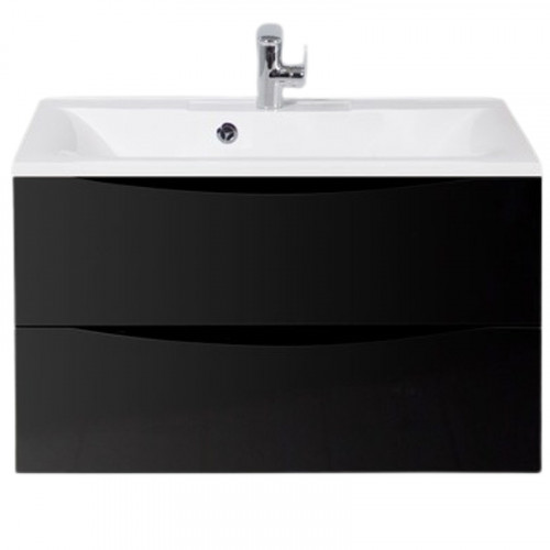 Тумба под раковину BelBagno Marino 80 MARINO-800-2C-SO-NL-P подвесная Nero Lucido МДФ / ЛДСП