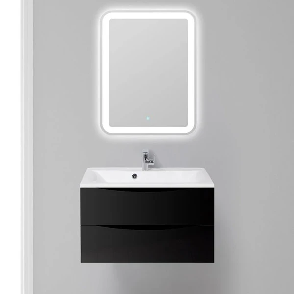 Тумба под раковину BelBagno Marino 80 MARINO-800-2C-SO-NL-P подвесная Nero Lucido МДФ / ЛДСП