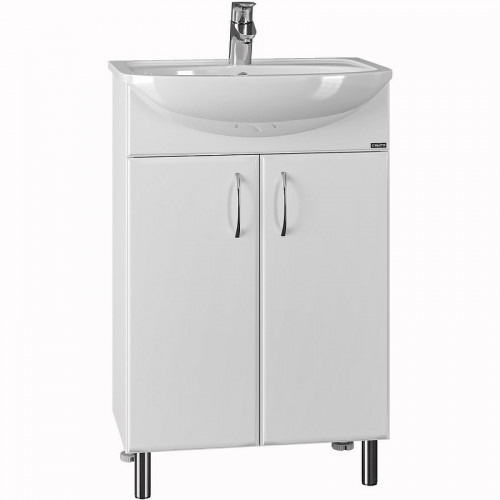 Тумба под раковину СанТа Уют 55 Белая МДФ / ЛДСП