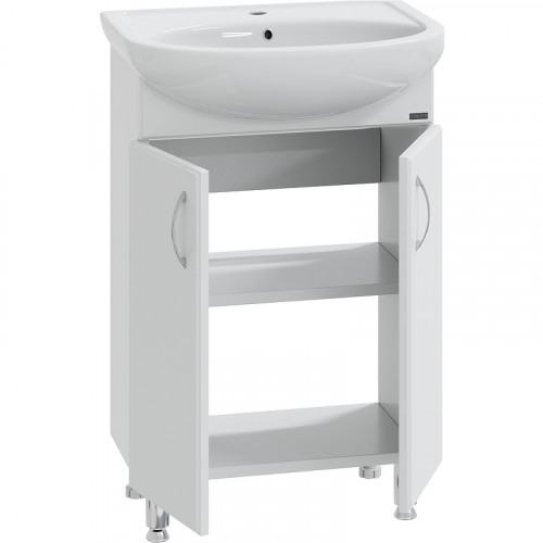 Тумба под раковину СанТа Уют 55 Белая МДФ / ЛДСП