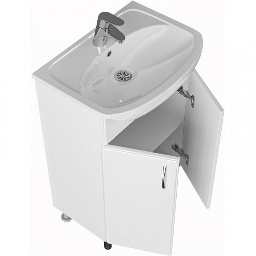 Тумба под раковину СанТа Уют 55 Белая МДФ / ЛДСП